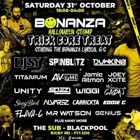 Bonanza Blackpool Halloween stomp trick core Treat