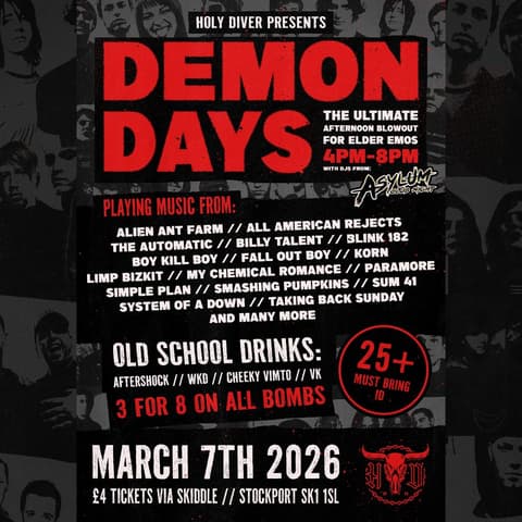 DEMON DAYS - Daytime Club Night