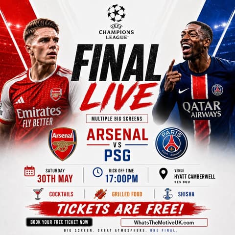 Arsenal v PSG - Champions League Final - SOUTH LONDON LIVE WATCH