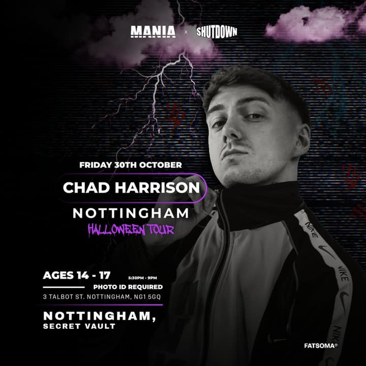 Mania U18 x Shutdown: Nottingham Halloween W/ CHAD HARRISON