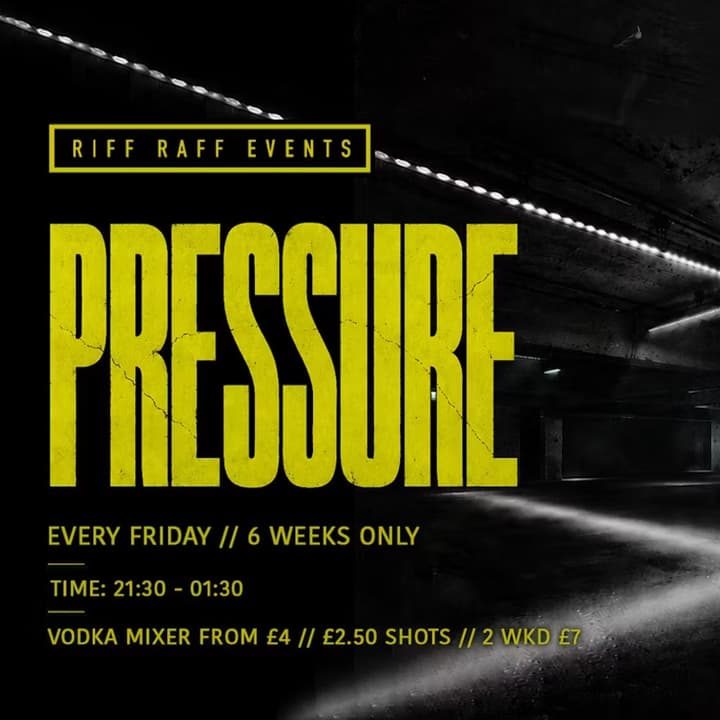Pressure @ Idra - 6 weeks only! - Tickets selling fast!