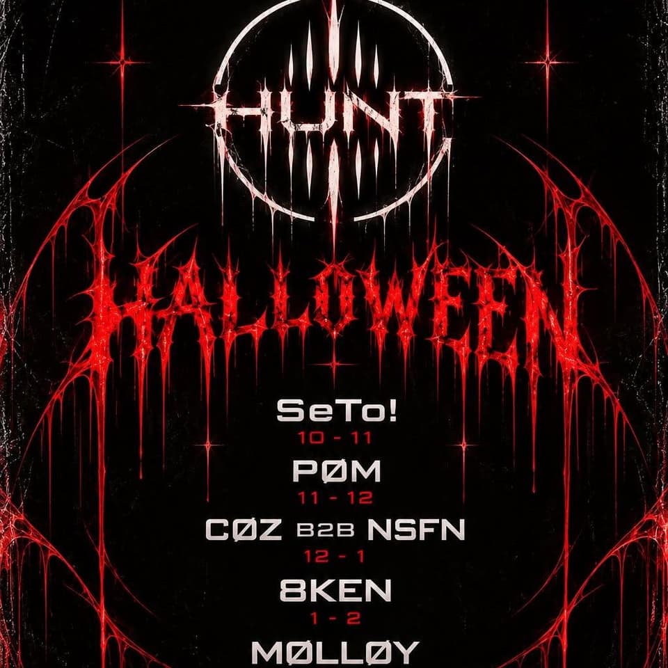 Hunt Community Halloween multi genre Techno night