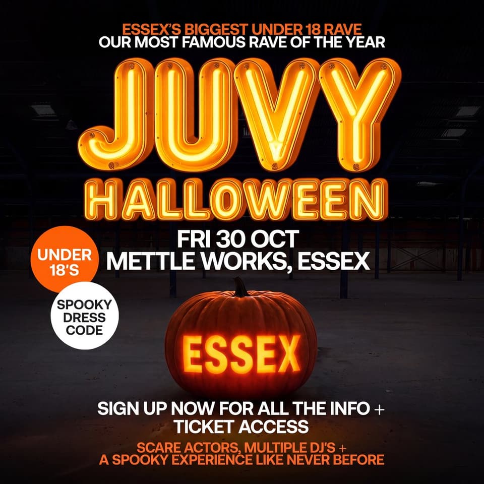 JUVY Under 18s - Halloween Tour - Fri 30 October - ESSEX