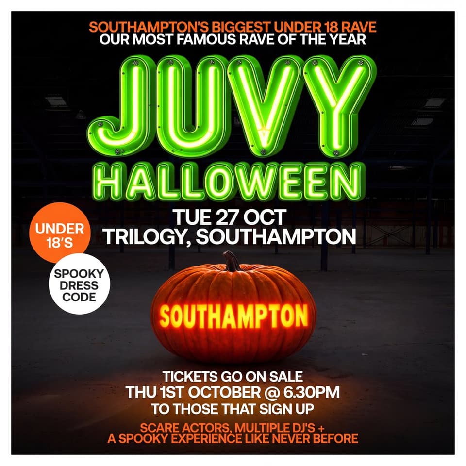 JUVY Under 18s - Halloween Tour - Tues 27 October - SOUTHAMPTON
